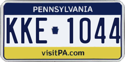 PA license plate KKE1044