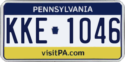 PA license plate KKE1046