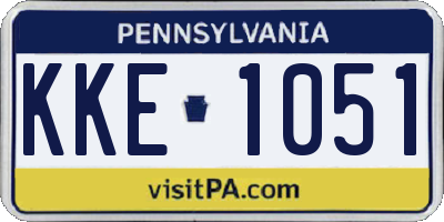 PA license plate KKE1051