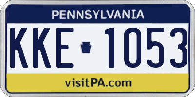 PA license plate KKE1053