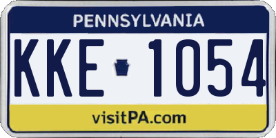 PA license plate KKE1054