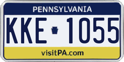 PA license plate KKE1055