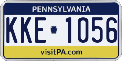 PA license plate KKE1056