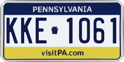 PA license plate KKE1061