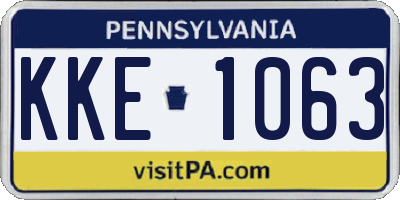 PA license plate KKE1063