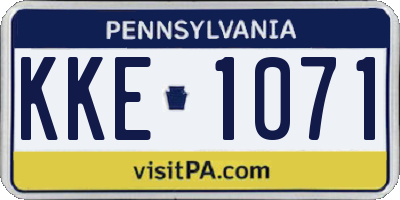 PA license plate KKE1071