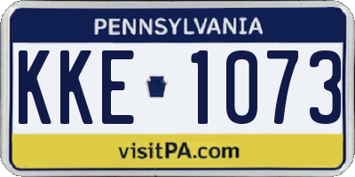 PA license plate KKE1073