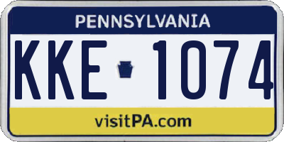 PA license plate KKE1074