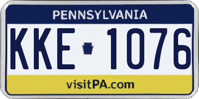 PA license plate KKE1076