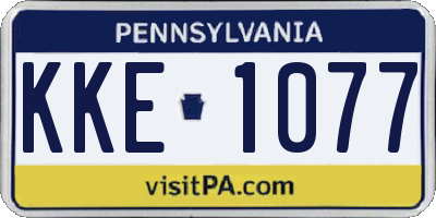PA license plate KKE1077