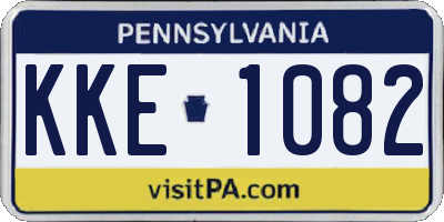 PA license plate KKE1082