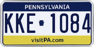 PA license plate KKE1084