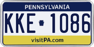 PA license plate KKE1086