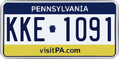 PA license plate KKE1091