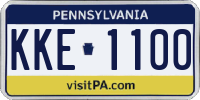PA license plate KKE1100