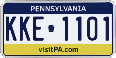 PA license plate KKE1101