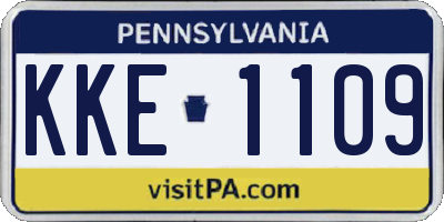 PA license plate KKE1109