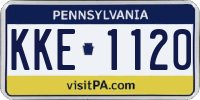 PA license plate KKE1120