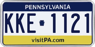PA license plate KKE1121