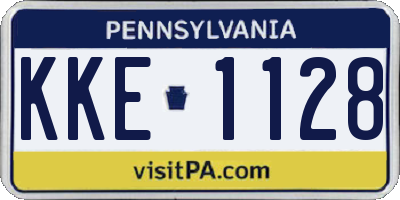 PA license plate KKE1128