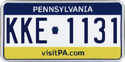 PA license plate KKE1131