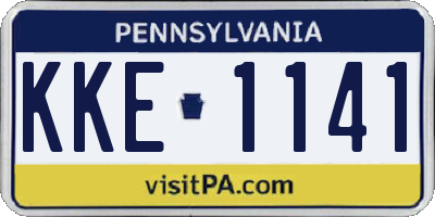 PA license plate KKE1141