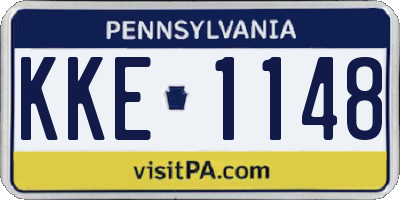 PA license plate KKE1148