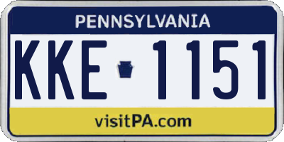 PA license plate KKE1151
