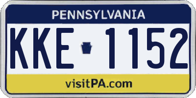 PA license plate KKE1152