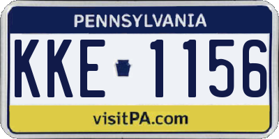 PA license plate KKE1156