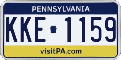 PA license plate KKE1159