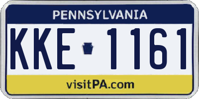 PA license plate KKE1161