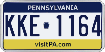 PA license plate KKE1164