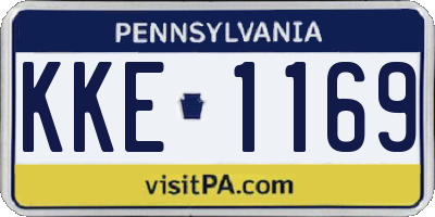 PA license plate KKE1169