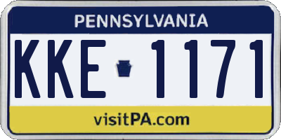PA license plate KKE1171