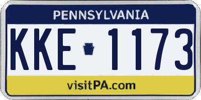 PA license plate KKE1173