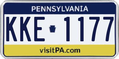 PA license plate KKE1177