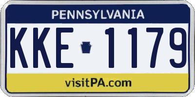 PA license plate KKE1179
