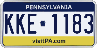 PA license plate KKE1183