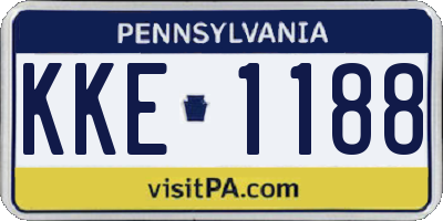 PA license plate KKE1188