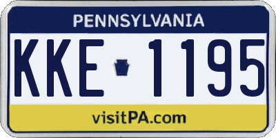 PA license plate KKE1195
