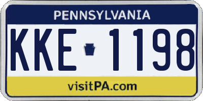 PA license plate KKE1198