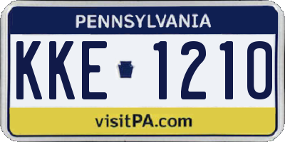 PA license plate KKE1210