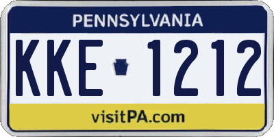 PA license plate KKE1212