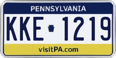 PA license plate KKE1219