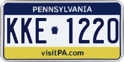 PA license plate KKE1220