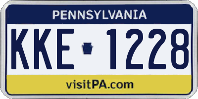 PA license plate KKE1228