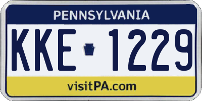 PA license plate KKE1229