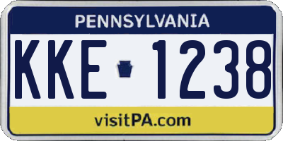 PA license plate KKE1238