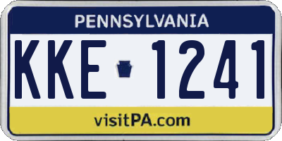 PA license plate KKE1241